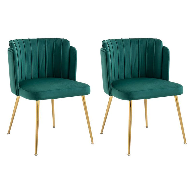  Kiama Dining Chair Set of 2 - Juniper Green Velvet - Seating - Eleganté