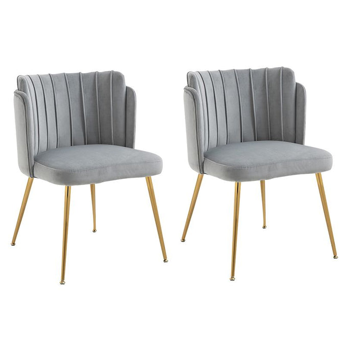  Kiama Dining Chair Set of 2 - Glacier Grey Velvet - Seating - Eleganté