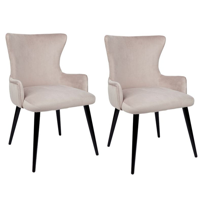  Dorsett Dining Chair Set of 2 - Taupe Velvet - Seating - Eleganté