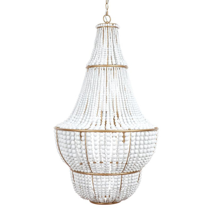  White and Gold Chandeliers - Sierra Beaded - Chandeliers and Pendants - Eleganté