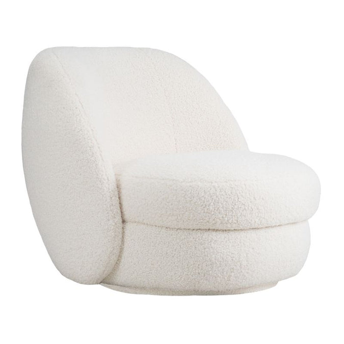  Aurora Swivel Chair - Off White Shearling - Seating - Eleganté