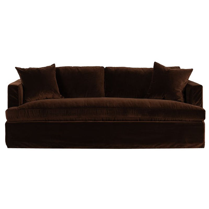  Birkshire 3 Seater Slip Cover Sofa - Dark Chocolate Velvet - Sofas - Eleganté