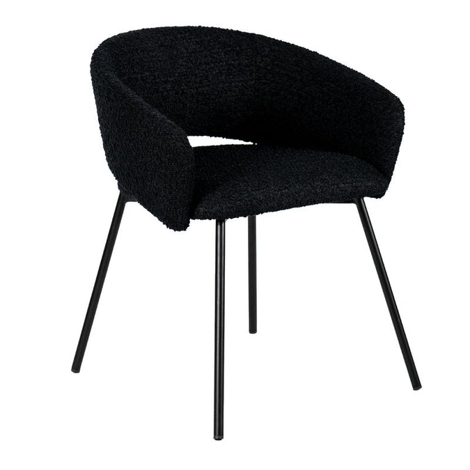  Delta Dining Chair - Black Onyx Boucle - Seating - Eleganté