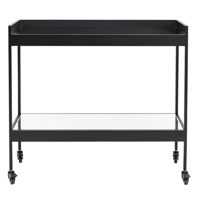  Fenton Mirrored Bar Cart - Black - Storage - Eleganté