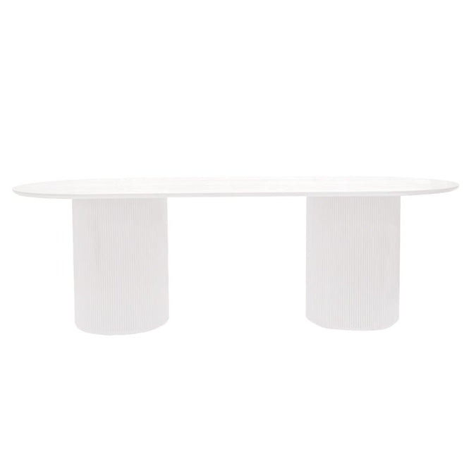  Arlo Oval Dining Table - 2.4m White - Tables - Eleganté
