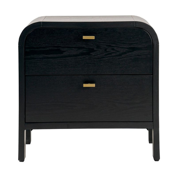  Chisholm Oak Bedside Table - Black - Tables - Eleganté