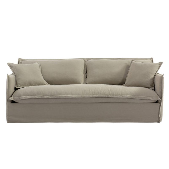  Cove 3 Seater Slip Cover Sofa - Taupe Linen - Sofas - Eleganté