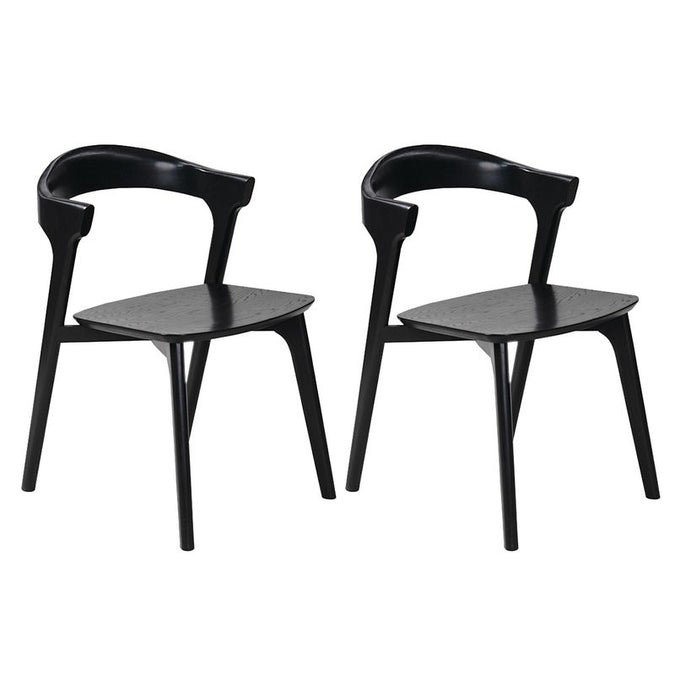  Inesse Oak Dining Chair Set of 2 - Black - Seating - Eleganté