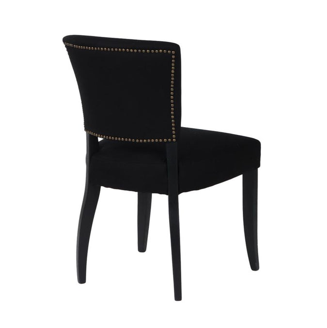  Noah Dining Chair Set of 2 - Black Cotton - Seating - Eleganté