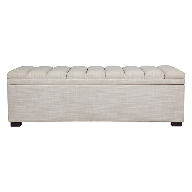  Soho Storage Bench Ottoman - Off White Linen - Seating - Eleganté