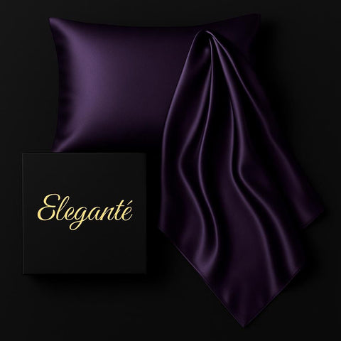 Deep Purple / Queen 100% 22mm Mulberry Silk Pillowcase - - Eleganté