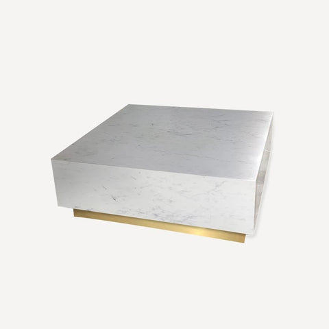  Square Marble Coffee Table - White -  - Eleganté